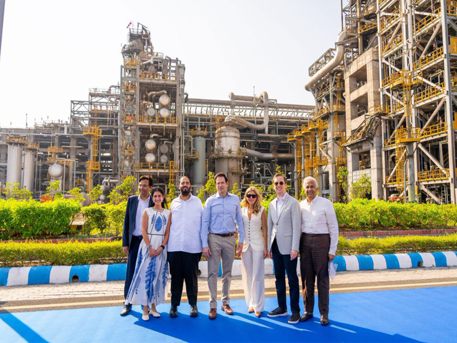 US Secretary of State Marco Rubio and US Ambassador to India Sergio Gor pose for a photograph during their visit to Reliance Industries' Jamnagar facilities in Gujarat. (Photo: X/@USAmbIndia) US Secretary of State Marco Rubio and US Ambassador to India Sergio Gor pose for a photograph during their visit to Reliance Industries' Jamnagar facilities in Gujarat. (Photo: X/@USAmbIndia)