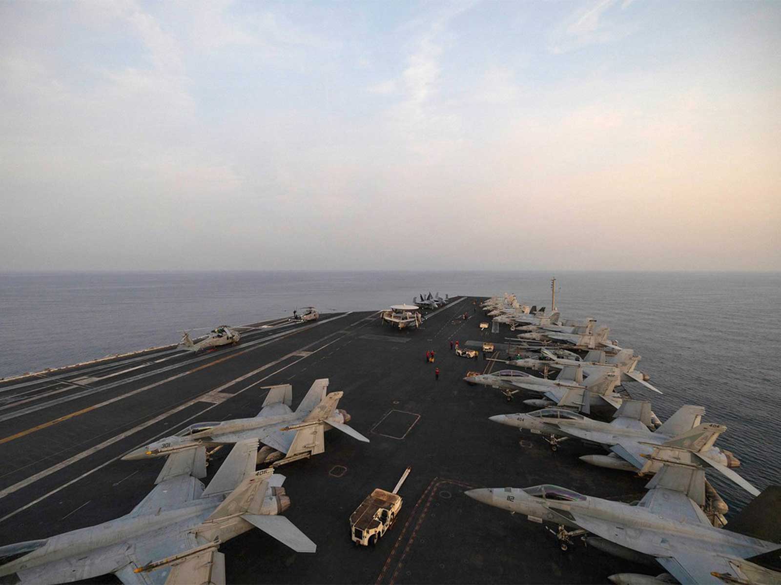 USS George H.W. Bush patrols the Arabian Sea (Photo/@CENTCOM)