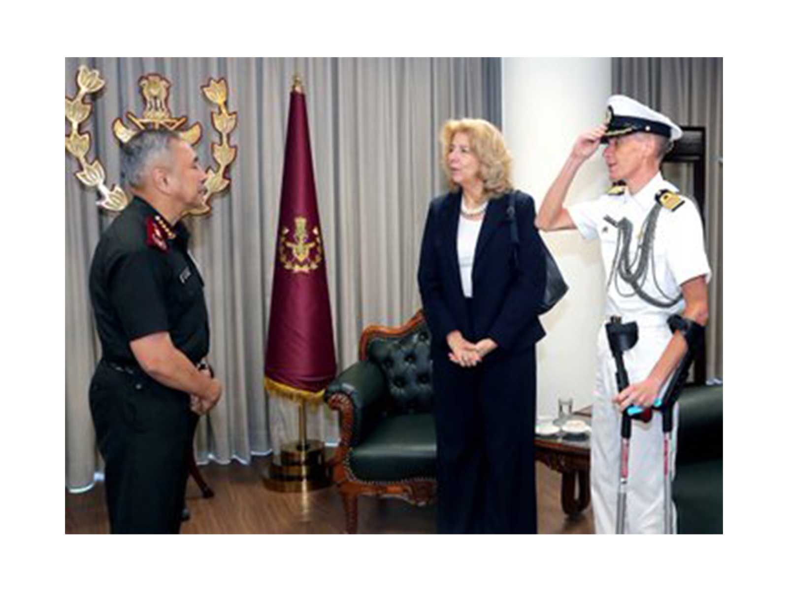 CDS General NS Raja Subramani meets Netherlands Ambassador to India Marisa Gerards in New Delhi (Photo/X/@NLinIndia)