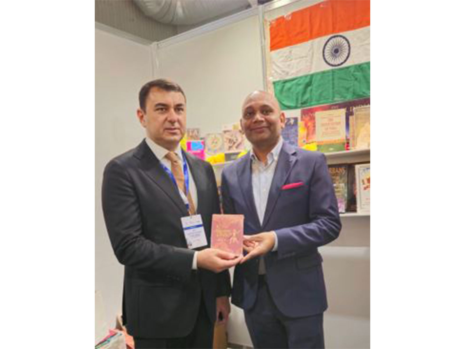 Ambassador Abhay Kumar presents his English translation of the Hanuman Chalisa to Azerbaijan's Minister of Culture Adil Karimli (Photo/ANI) Ambassador Abhay Kumar presents his English translation of the Hanuman Chalisa to Azerbaijan's Minister of Culture Adil Karimli (Photo/ANI)