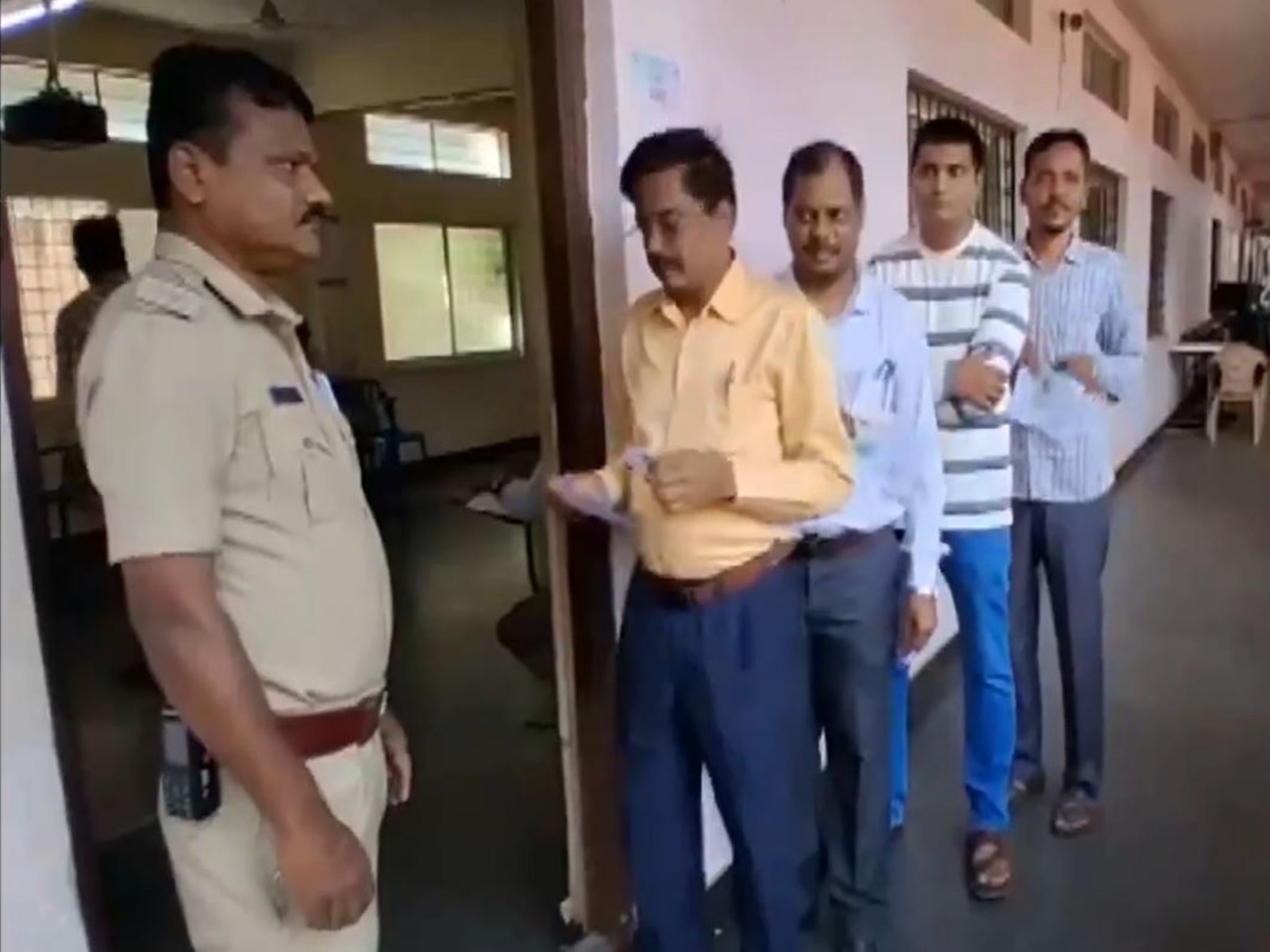 Visuals from a polling station in Ballari (Photo/ANI)
