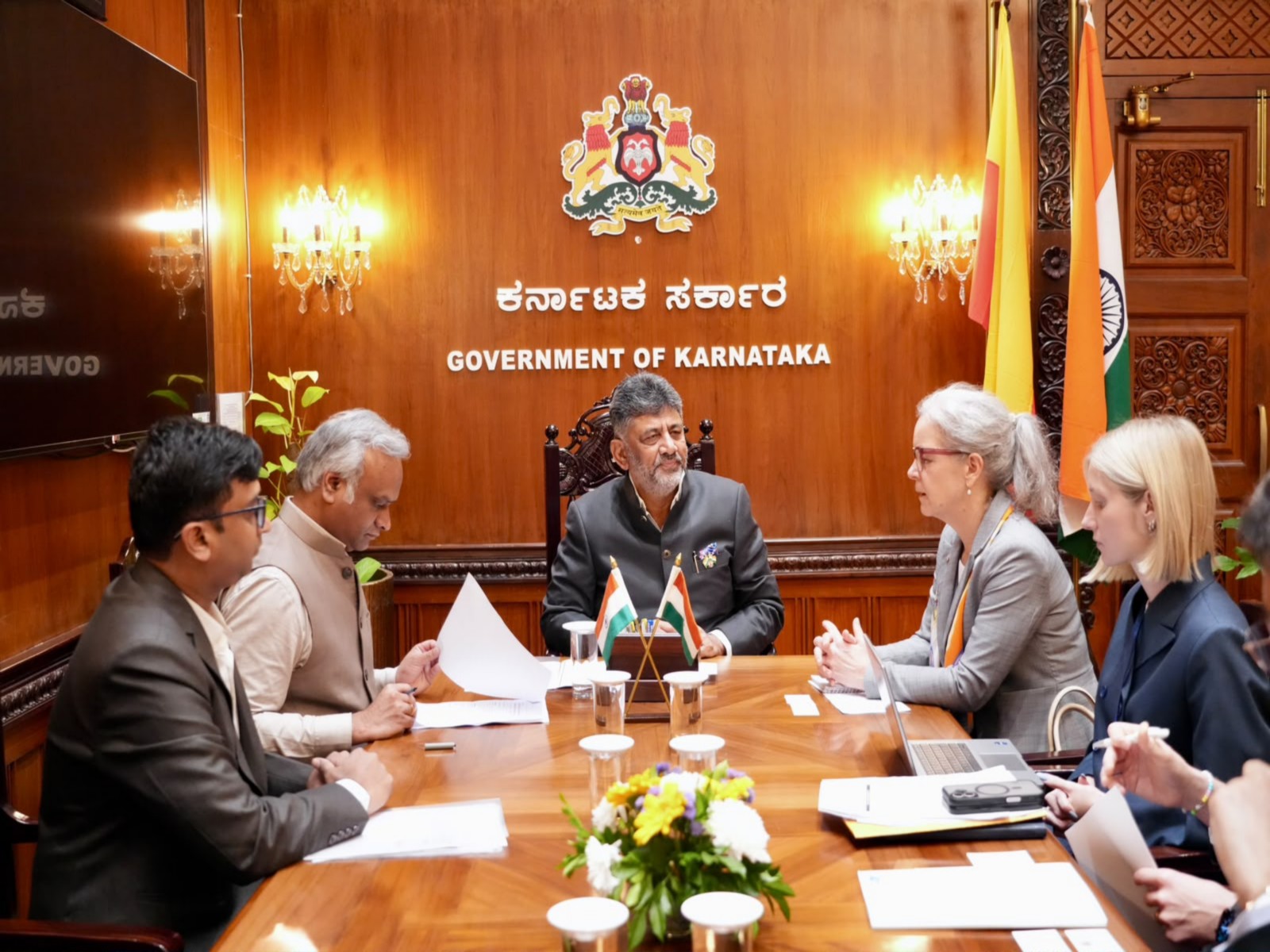 Sweden Ambassador meets Karnataka CM DK Shivakumar (Photo: Karnataka NRI Affairs) Sweden Ambassador meets Karnataka CM DK Shivakumar (Photo: Karnataka NRI Affairs)