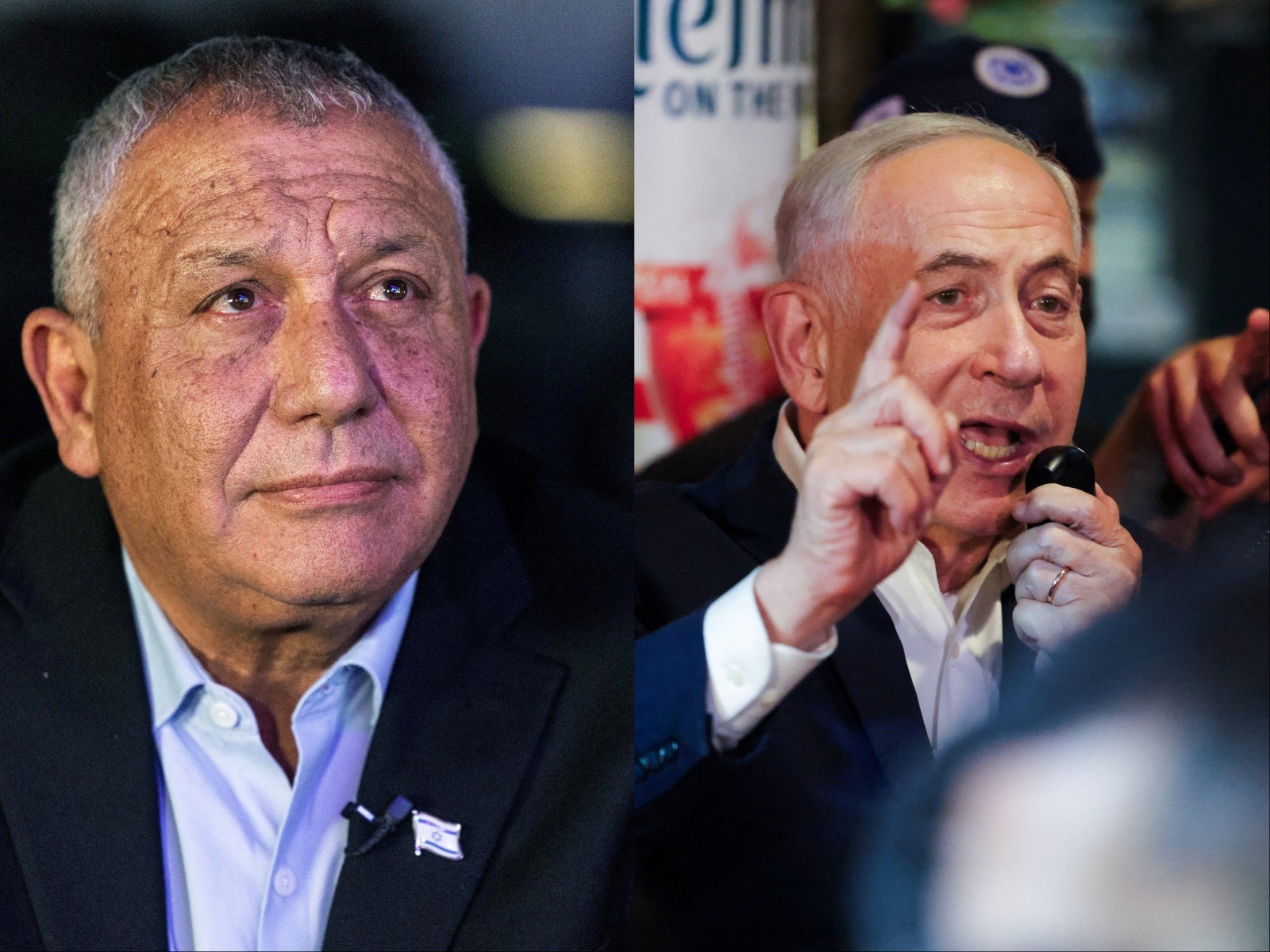Gadi Eisenkot, leader of Yashar party (Left) and Prime Minister Benjamin Netanyahu (Photo/Reuters)