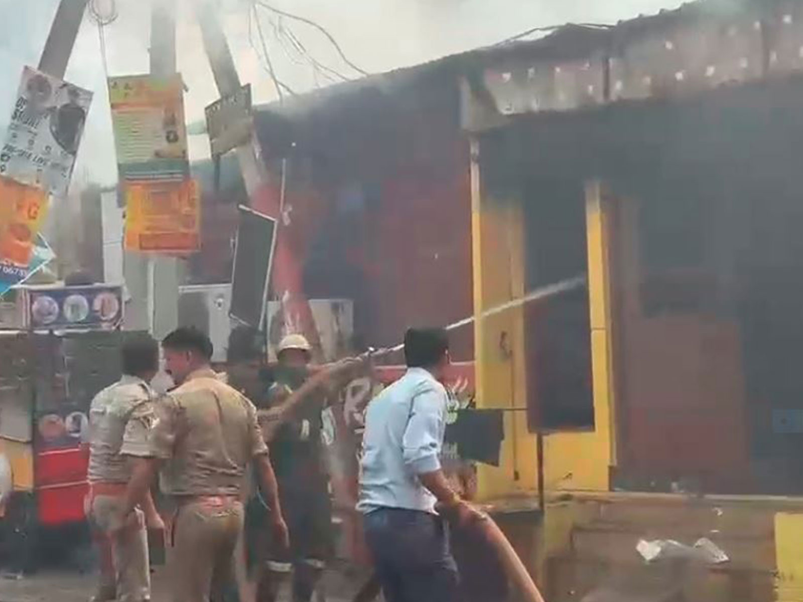 Fire tenders douse flames after a fire broke out in Noida's Sector 126 (Photo/ANI) Fire tenders douse flames after a fire broke out in Noida's Sector 126 (Photo/ANI)