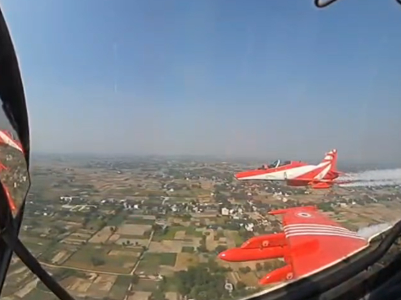 Surya Kiran team takes to skies over Varanasi (Photo/Wg Cdr Debartho Dhar, PRO MoD Air Force)