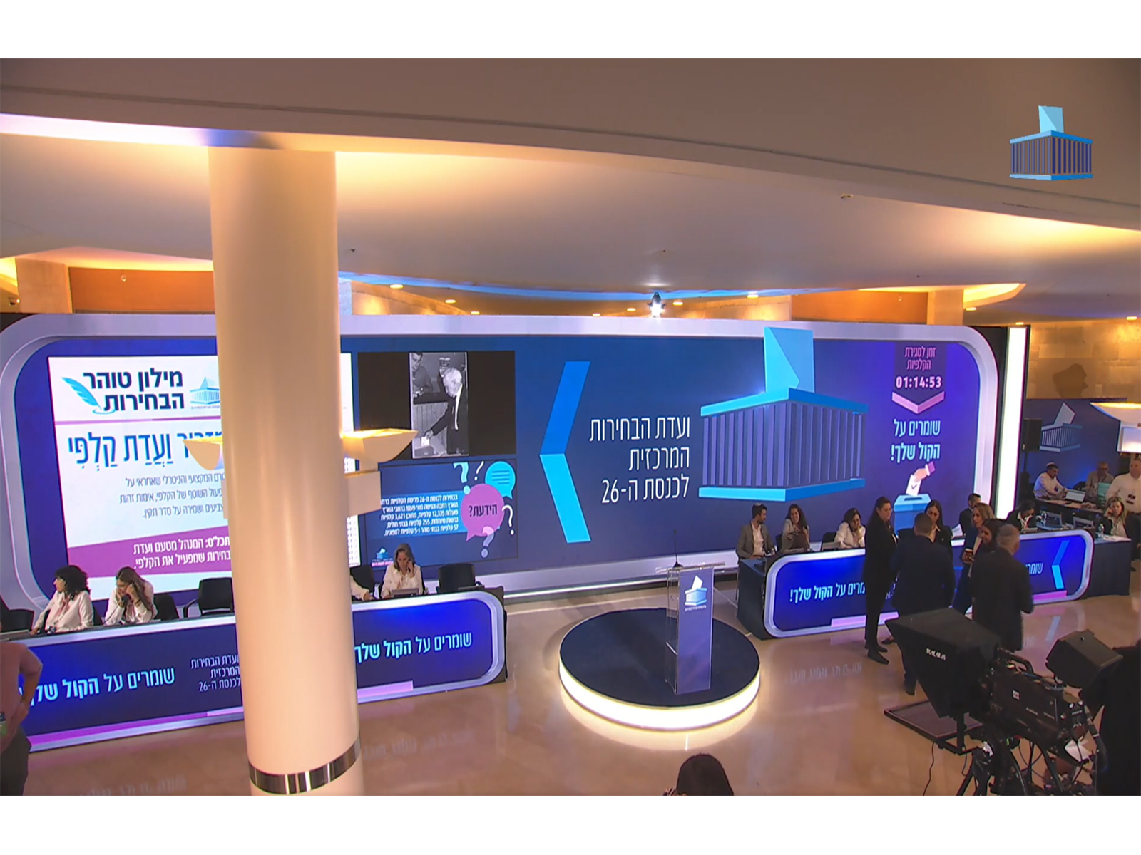 The Knesset Elections Committee's Control Center during the general election counting process. (Photo: X/@electionknesset)