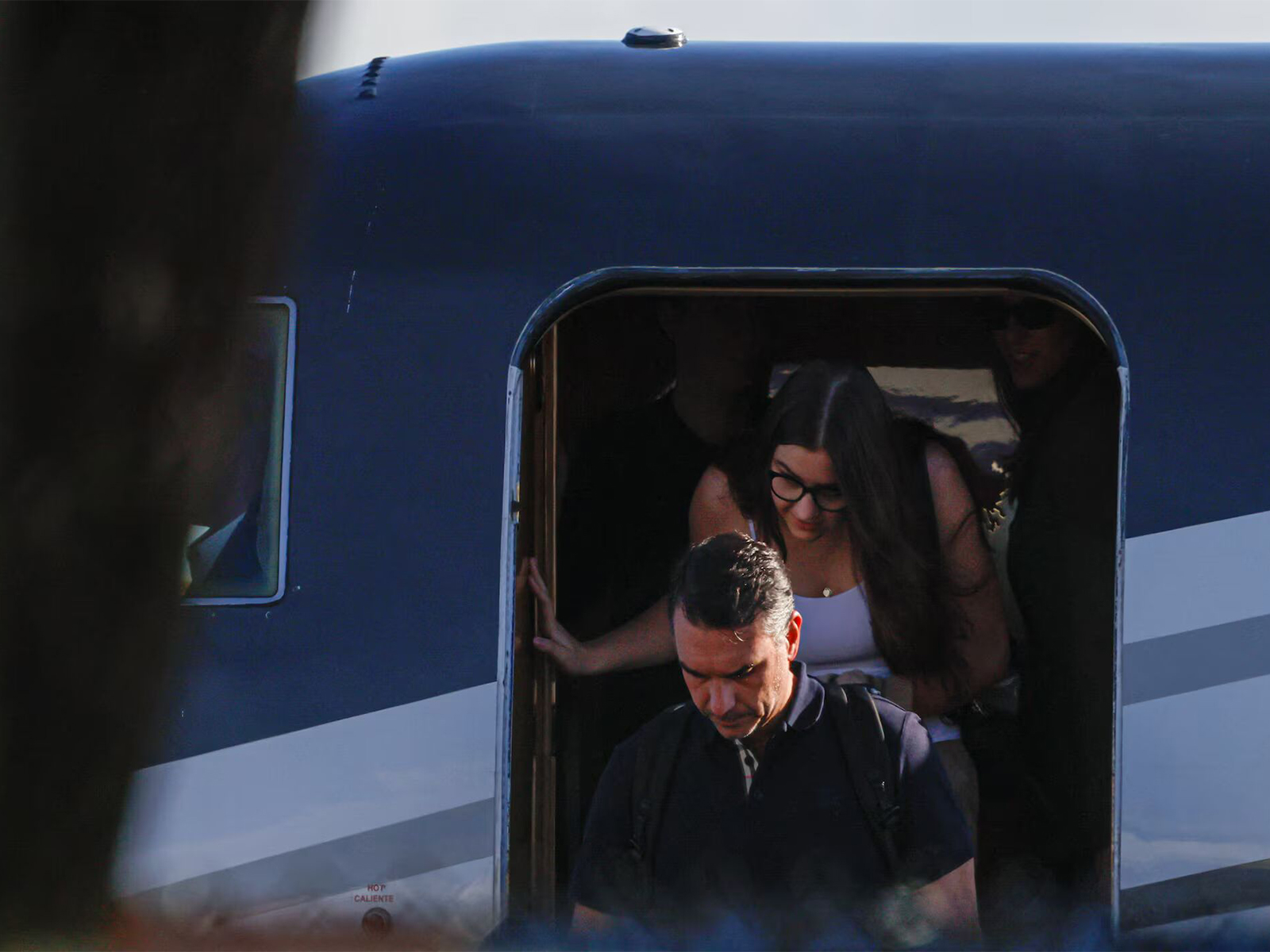 Brazilian Senator Flavio Bolsonaro disembarks from a plane after arriving at Opa-locka Executive Airport near Miami, Florida, US. (Photo/Reuters)
