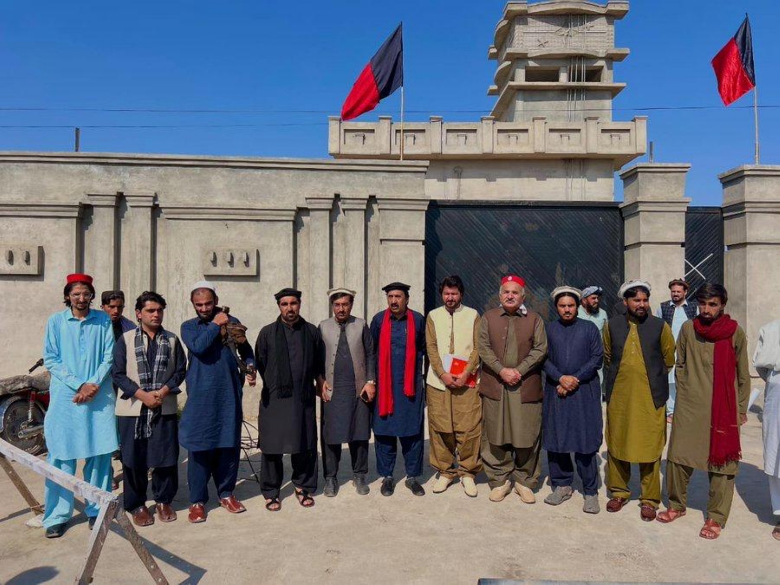 All Parties Conference held outside sealed Hall in Miran Shah (Photo/@NDM_Official)