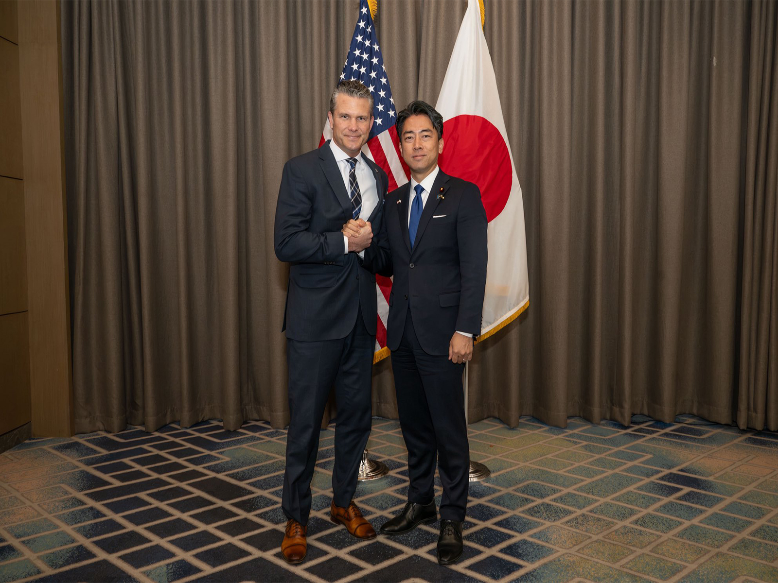 Japanese Defence Minister Shinjiro Koizumi and US Secretary of War Pete Hegseth  (Photo/X/@SecWar)